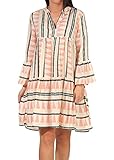 Hailys Damen Viskose Kleid Tunika Lilian mit Allover-Print SN-2007011-4207 Rose Diverse M