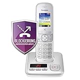 Panasonic KX-TGH720GG Schnurlostelefon mit Anrufbeantworter (DECT Telefon, strahlungsarm, Farbdisplay, Anrufsperre, Freisprechen) perl-silb