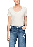 Q/S by s.Oliver Damen Jerseyshirt aus Leinenmix white M