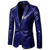 MENAB Herren Casual Vintage Leder Hochzeit Langarm Einfarbig Anzug Mantel Blazer Jacke, Lederner Blazer Herren Blazer Freizeit Sakko Casual Anzugjacke Business Regular Fit Schw