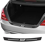 NTUOO Auto Carbon Fiber Heck Stoßstange Aufkleber, für Peugeot 307 Rear Bumper Einstiegsleisten Kick Plate Pedale Schutz Sticker, Car Styling Zubehö