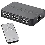 FZJDX HDMI-kompatibler Splitter 3 Port Hub Box Auto Switch 3 In 1 Out Switcher 1080P HD 1.4 Remote Control Project (Color : As shown, Size : One size)