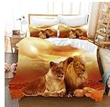 Der König der Löwen 3D Bettwäsche Set Bettbezüge Kissenbezüge Lion Simba Kinder Zimmer Dekor Tröster Bettwäsche-Sets Bettwäsche Bettwäsche (4,135x200cm)