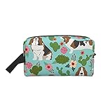 Kosmetiktasche Basset Hound Kaktus Blumenstoff Hundegewebe Basset Hound Blumenblau Kosmetiktasche Kulturbeutel Make-up Org