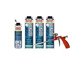 Soudal Sparset 3x Flexifoam Fensterschaum 500ml + Schaumpistole Compact + Pistolenreinig