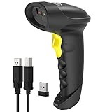 Inateck Barcode Scanner 2D Bluetooth, Wireless QR Code Scanner, 2D Imager mit 2000 mAh Akku, 1 Ladung 30 Tagen Dauerbetrieb, BCST-50