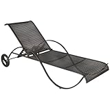 MBM 156147 Liege Romeo, 199 x 81 x 103 cm, Eisengestell Plattenfarbe marone antik