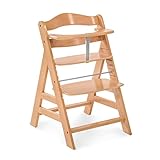 Hauck Kinder Hochstuhl Alpha Plus - Mitwachsender Babystuhl aus Holz, Kinderhochstuhl ab 6 Monate, verstellbar, mit Schrittgurt und 5-Punkt-Gurt - N