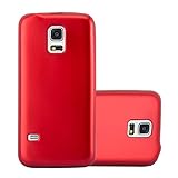 Cadorabo Hülle für Samsung Galaxy S5 / S5 NEO in METALLIC ROT - Handyhülle aus flexiblem TPU Silikon - Silikonhülle Schutzhülle Ultra Slim Soft Back Cover Case Bump