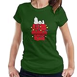 Peanuts Christmas Light House Snoopy Women's T-S