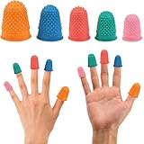 YOTINO 20-Teilige Gummi Finger Fingeranfeuchter Griffe Tip Pads für Zählen Geld Sortieren Schreiben wiederverwendbarer Finger, Fingerspitzen zum Geldzählen, Schreiben, Sortieren (5 Farben)