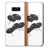 Klapphülle kompatibel mit Samsung Galaxy S8 Plus Duos Flip Case Handyhülle aus Kunst Leder karamell Welle Trends C