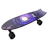 J&Z Elektrische Longboard-Skateboard des Ganzgeländes Mit Bluetooth-Audio- Und RGB-LED-Leuchten Drahtlose Fernbedienung, 15,5 Km/H Höchstgeschwindigkeit, 9,5 Meilen-Serie,C