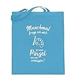shirt-o-magic Künstler: Ob meine Pinsel mich vermissen? - Jutebeutel (mit langen Henkeln) -38cm-42cm-Hellb