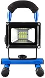 MFLASMF Tragbares wiederaufladbares LED-Flutlicht, wasserdichte 10W Outdoor-Arbeitsscheinwerfer mit Angellicht, USB-Anschluss, 3 Lichtmodi, 2200mAh Akku, Notfall-Sicherheitslicht für S