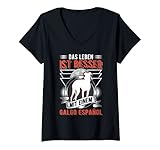 Damen Galgo Espanol Spruch Spanischer Windhund T-Shirt mit V