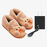 BDN Original Hoch Hausschuhe für Ofen & Mikrowelle，Plug-in Heizung Baumwollpantoffeln, elektrische Heizschuhe, Walking warme Schuhe-Gelb_270 (geeignet für Größe 39-40)