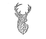 Pet-Jos Wanddeko Hirsch Wanddekoration Deer Hirschkopf Holz Hirsch Wanddekoration Geometrische Ornamente Minimalistische Wandkunst Hängende Dek