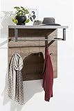 Garderobenpaneel Wandgarderobe Flurgarderobe Braun Grau Aged Oak Betonoptik