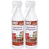 Gardopia Sparpaket: HG Hartholz Entgrauer 2x 500ml - Holzentgrauer reinigt Hartholz in einem einzigen Arb