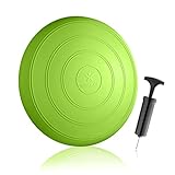 BODYMATE Ballsitzkissen Comfort inkl. Pumpe GRÜN 33cm Durchmesser - Balance-Kissen, Sitzballkissen, Luftkissen, Balance Pad - Core-, Fitness-, Reha-, Koordinations- und Rückentraining