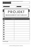 Projekt Management Notizbuch: Projektmanagement Notizbuch, buch, Planer für Notizen, Planung, Dokumentation | Geschenk für Projektmanager, Teamkollegen, F