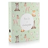 muuki® | Portfolio Kindergarten Sammelordner meine Kindergartenzeit | Langlebiger Softtouch A4 Ordner Kinder breit | A4 Ordner Kindergarten Geschenk | Kindergarten Ordner Krippe Kinder | Ordner b