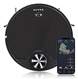 Staubsauger roboter Kiano Elegance Robot mit wischfunktion, LASER NAVIGATION, 2100Pa, carpet boost, Leistungsregelung, WiFi/App/Andorid/iOS, HEPA-Filter, ideal für Tierhaare, Haare und Staub