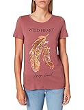 ONLY Damen ONLKITA Life Feather S/S CS JRS T-Shirt, Rose Brown/Print:WILD Heart, S