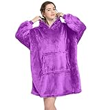 Lushforest Hoodie Sweatshirt, Damen Kapuzenpullover, Riesen-Sweatshirt, Super weich und bequem, Geeignet für Erwachsene, Männer, Frauen, Jugendliche, Violett One S