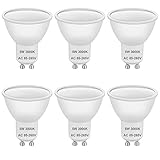 GU10 LED Birne 5W Äquivalent 50W Halogenlampen, Warmweiss 3000K, GU10 Fassung Spotlight Energy Saving LED Leuchtmittel, 420LM, Abstrahlwinkel 120 °, kein Flimmern, kein Dimmbar, AC 85-265V, 6er Pack