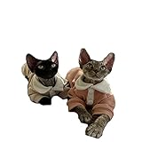 YAOER Hairless Katzenkleidung Sphinx Feder elastischer Puppenkragen Cartoon süßes Poloshirt, orange pink, XXL+