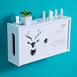 KPTKP WiFi-Box, Internet-Box, Wireless-WLAN-Router-Halter, Aufbewahrungsbox, kein Loch, Wandhalterung, TV-Box, Wandhalterung-W
