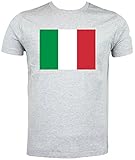 T-Shirt, Motiv - italienische Flagge, - grau - Größe: 9-11 J