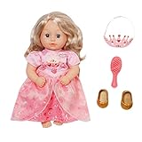 Zapf Creation 703984 Baby Annabell Little Sweet Princess Prinzessinen Puppe mit Haaren und Schlafaugen 36