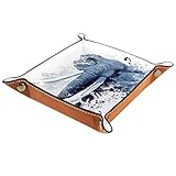 XiangHeFu Elefantentier Valet Tray Ledertablett Leder Catchall Schlüssel Handy Münzkasten für Schlüsselgeld Nachttisch Storage Container Box Org