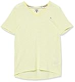 Tommy Jeans Damen Tjw Texture Feel V-Neck Tee Hemd, Gelb (Frozen Lemon/White), M