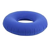 Donut-Kissen Steißbein-Hämorrhoiden-Kissen, weiches, verschleißfestes und elastisches Donut-Sitzkissen zur Vorbeugung von Druckstellen mit einer Bonus-Luftpumpe für Zuhause(Blau)