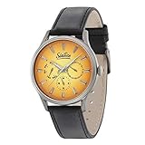 Sixties Armbanduhr Unisex – Quarz Herrenuhr und Damenuhr analog und wasserdicht mit Lederarmband Exklusiver 60er Jahre Stil für Modebewusste mit dem gewissen Ex