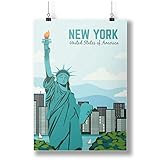 New York United States America A0 A1 A2 A3 A4 Satin Foto Plakat a5003