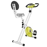 HOMCOM Heimtrainer F-Bike Fahrradtrainer mit 8 stufig einstellbarem Magnetwiderstand höhenverstellbar Stahl Gelb+Weiß 43 x 97 x 109