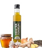 Meistertonikum Natur Bio Essig aus Superfoods 250ml - natürlicher Vitaldrink Smoothie mit Kurkuma, Zitrone, Knoblauch, Ingwer uvm - ideales Salatdressing - Immunbooster S