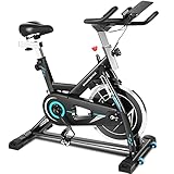 ANCHEER Heimtrainer - Stationäre Fahrräder, Fitnessfahrrad mit iPad-Halter, LCD-Monitor und bequemem Sitzkissen, flüsternde, leise Indoor-Radfahrräder für das Heim-F