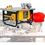 Tragbare Tischkreissäge ， Kleine tragbare Tischsäge, multifunktionale Kettensäge, 200 0W, 9000R / Min, Schnitttiefe 32mm, Aluminiumtischoberteil, integrierter Motor zum Schneiden von integriertem M
