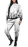 URVIP 2021 Neuheiten Damen's 3D-Bedruckter Hoodie Hose Zweiteiliges Set Flamme Trainingsanzüge Kapuzenpullover Jogger Gym Sport Sweat Anzug Hosen Outfits Colour-01 6XL