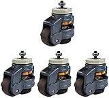 YUIOLIL Rollen,4 extra schwere einziehbare Lenkrollen,rutschfeste Basis,Gewindevorbau 500 kg,Einstellbar: 8 mm-12 mm Weiß 60S