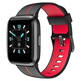 AIKELA Smartwatch,Fitness Armbanduhr mit Blutdruck Messgeräte Pulsoximeter schrittzähler pulsuhr,Fitness Tracker 5ATM Wasserdicht Fitness Uhr,smartwatch Damen Herren iOS Android（rot）