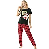 Weihnachtsoutfit Familie Set Weihnachten Schlafanzug Xmas Zweiteiler T Shirt & Hosen Outfits Mama Baba Kind Langarm Weihnachtspyjama Nachtwäsche Für Herbst Winter Weihnacht Neuj