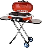 BBQ-Grill, tragbarer Gasgrill, zusammenklappbar, rauchfreier Grill für Outdoor, Kochen, Camping, Wandern, Picknicks (Farbe: Blau)