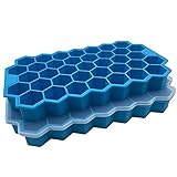 FAZMoss Silikon Eiswürfelform [2-Stück], 72-Fach Eiswuerfel Form Mit Deckel & Clip Ice Tray Ice Cube, BPA-frei,Party und Bars , Eiswuerfelbehaelter Eiswürfelschale für babynahrung